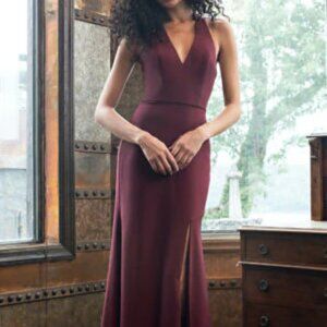 Theia Wine Floor Length Evening Gown Size 8 - Great Condition